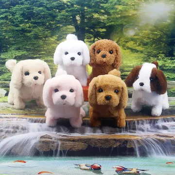 Children's electric toy dog electric plush toy dog can bark and walk baby teddy bear puppy toy soft plush fabric battery puppy