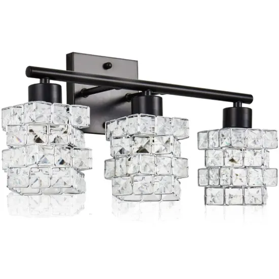 Modern LED Crystal Vanity Light for Bathroom Wall Fixtures over Mirror
