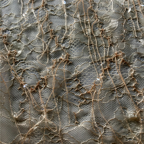 Fringe Transparent Sequin Embroidery On Lace Fabric
