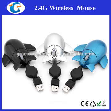 Airplane shape retractable optical mouse fcc standard