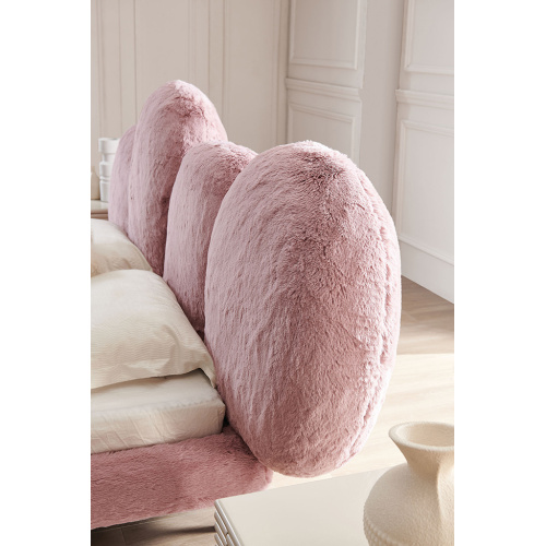 Contemporary Beds Pink Large Rabbit Hair Flocking Contemporary Beds Factory