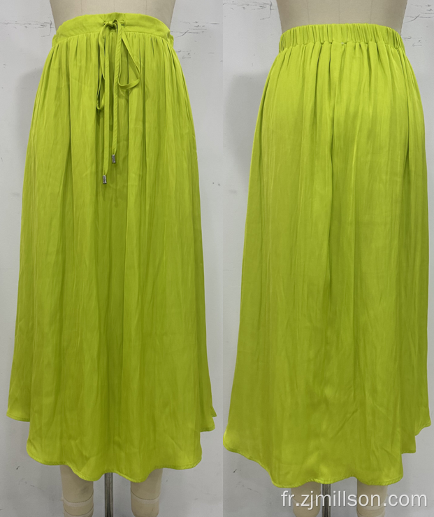 Vaise élastique réglable vert fluorescent jupe midi