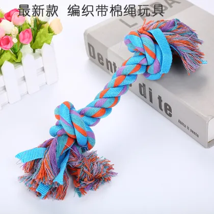 Colorful Cotton Rope Bone Dog Teeth Cleaning Bone