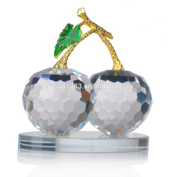 Crystal k9 glass wedding favor apple with base decorative glass fruits