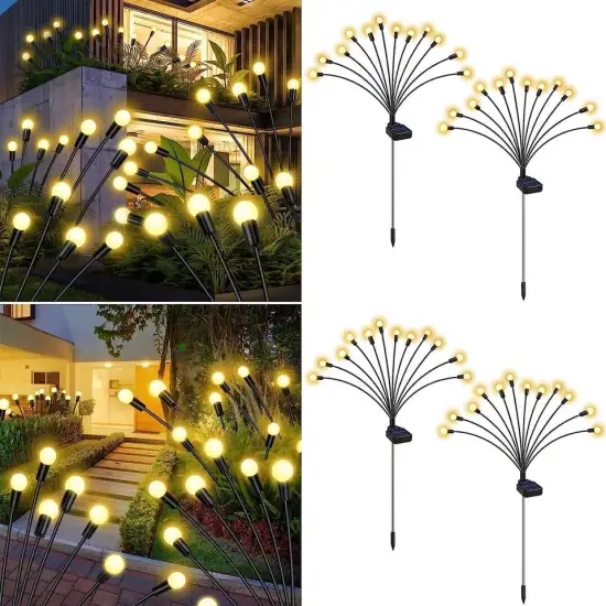 DGLUX Powered Waterproof LED Solar Firefly Garden Light for Pathway and Landscape
