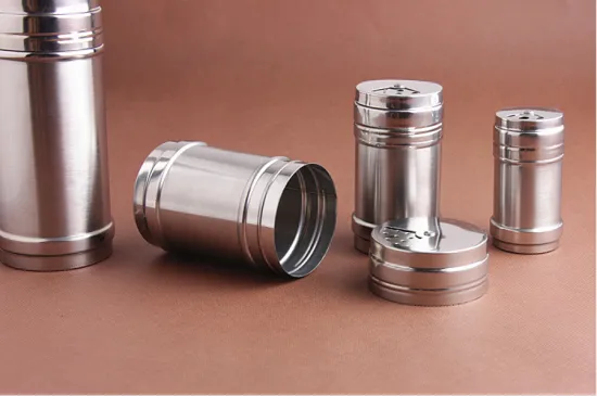 Stainless Steel Revolving Lid Restaurant Condiment Jar