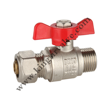 Butterfly brass ball valves