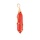 Red Jasper Hexagonal Pointed( 8x32mm) Pendant Wrapped Gold Wire Keychain