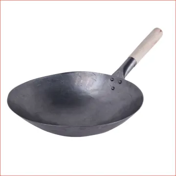 Hand Hammered Cantonese Restaurant carbon steel chinese wok with Wooden Handle wok pfann  wholesale