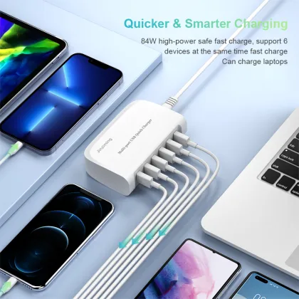 Wall Quick charger QC3.0 84W Phone charging station
