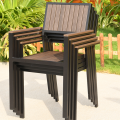 Durable Aluminum Outdoor Armchair with Slatted Back