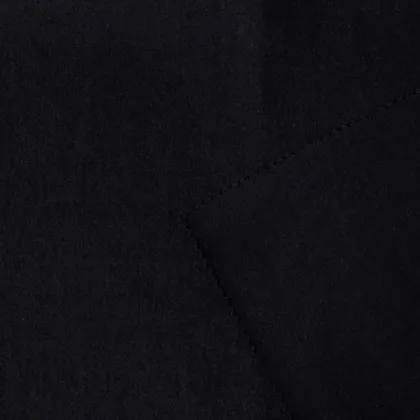 Wool Cotton Tweed Fabric Pure Black