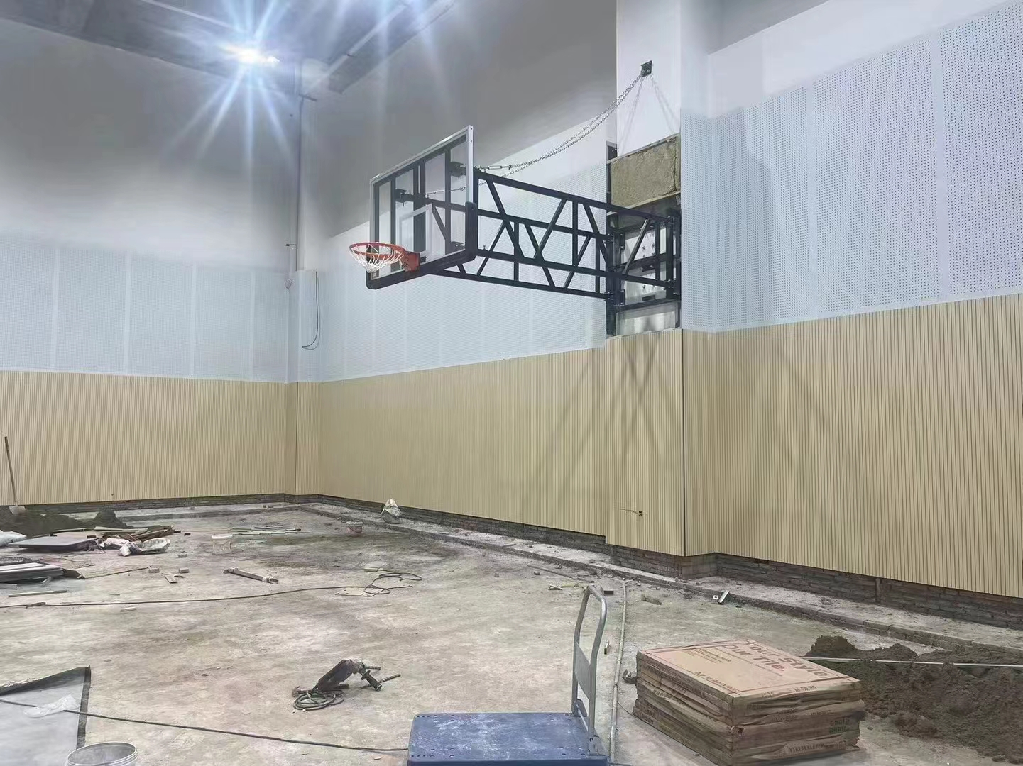 Wall Mounted electric folded basketball backstop