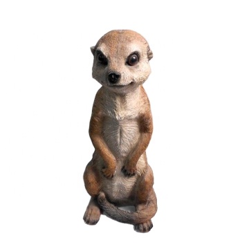 Cute Resin Meerkat Figurine with Baby for Garden Decor