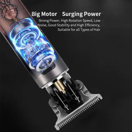 Portable Tiger Skull Dragon USB Rechargeable Hair Trimmer: A Stylish Barber Solution