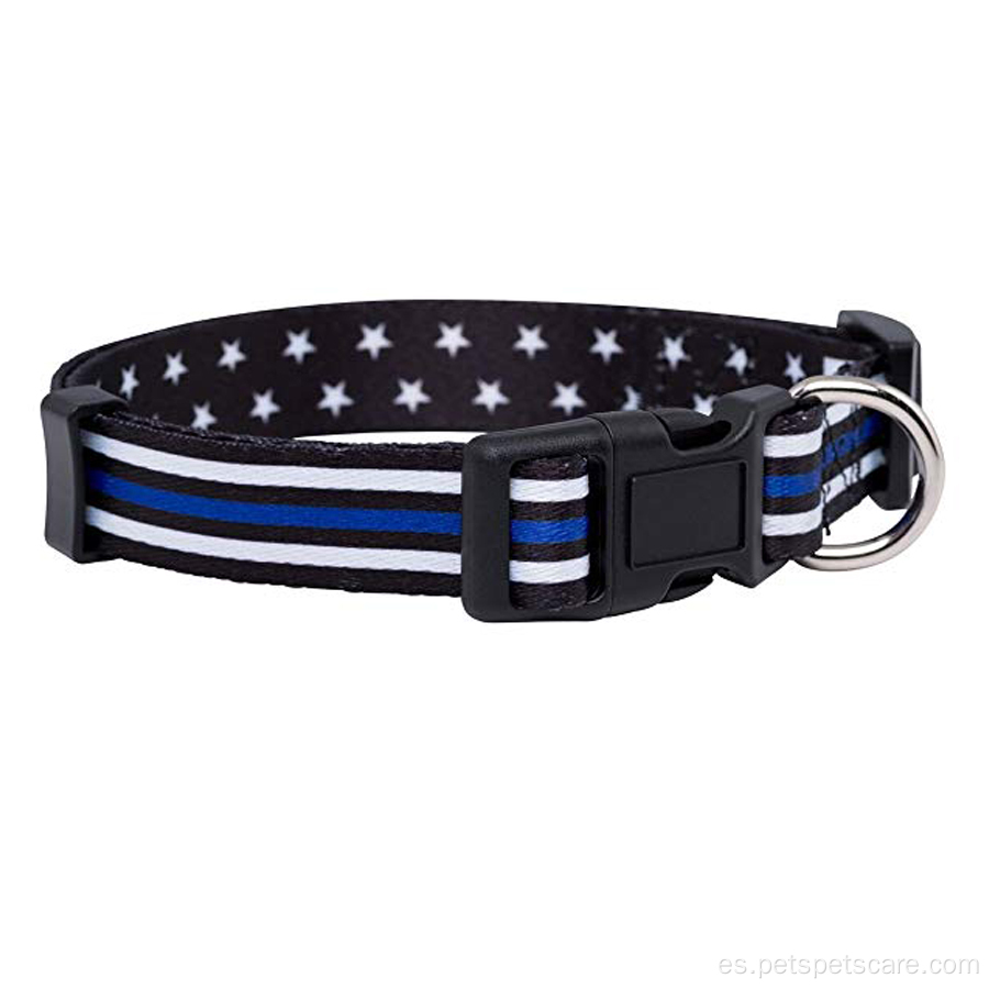Estrellas delgada línea azul de collar de perro