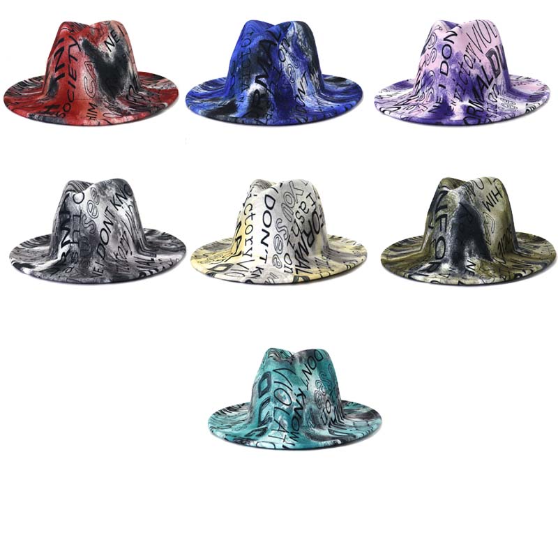 Vintage colorful wide brim adults fedora hat