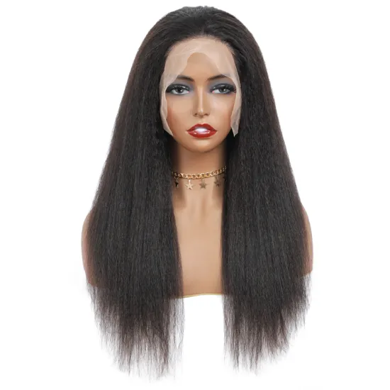 Wholesale Cheap Natural Kinky Straight Brazilian Human Hair Lace Front Wig with Baby Hair, 100% Virgin Human Hair Wig Lace Front