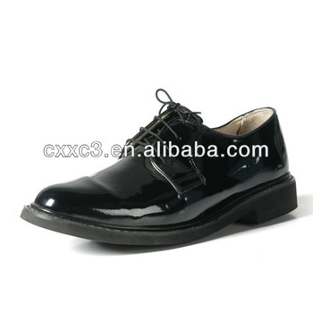 Mirror Face Officer Leather Shoes