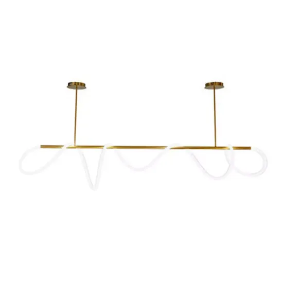 Modern Artistic LED Pendant Lighting: Flexible Tube Chandeliers for Luxury Dining Rooms