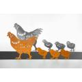 Chicken Yard Art Metal Stakes