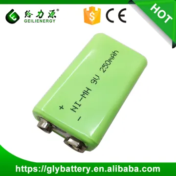 Wholesale High Capacity NIMH 250mah 9V Rechargeable Battery
