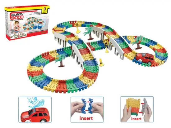 DIY toys of building blocks toys railway toys with 1 car(198pcs)