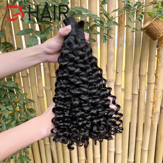 GS Hot Selling Indian Deep Wave Curly Human Hair Bulk - #1B Natural Black