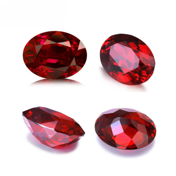 Wholesale Loose Lab Grown Ruby Gemstones 5*7mm 6*8mm 7*9mm Red Oval Shape