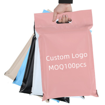Custom Poly Mailers for Apparel - PE Plastic Mailing Bags in White, Pink, Nude, Black, and Blue