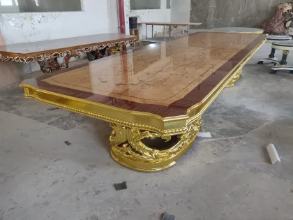 Luxury royal Antique Solid Wood Carved Dining Set