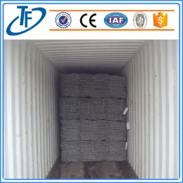 Gabions baskets filled with rock form flexible