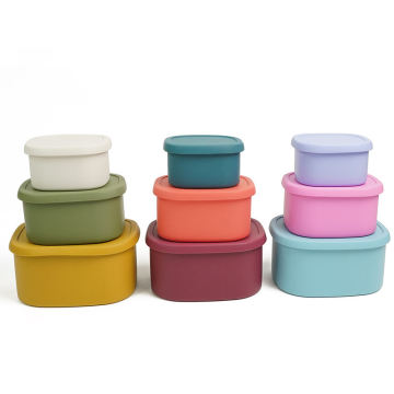 Conjunto de almuerzo de cocina de contenedores de almacenamiento de alimentos de silicona personalizado