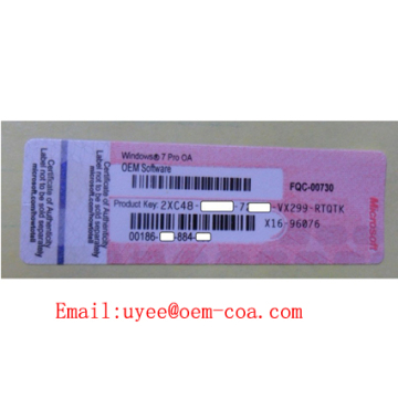 Windows7 Professional 32/64 Bit OEM COA STICKER Red Sticker