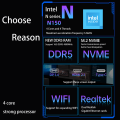 Intel N150 с двумя LAN, 1DP, 1HDMI и игровым ПК DDR5 с памятью 16 ГБ