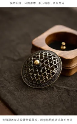 Luxury Arabic Mubkhar Oud Burner - Black Agarwood Coriander Wooden Bukhoor Madkhan