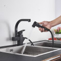LED or Not Black Kitchen Faucet Pull Out Bidet Spray Deck Mount Hot Cold Mixer Tap 360 Rotation Swivel Bathroom Sink Crane