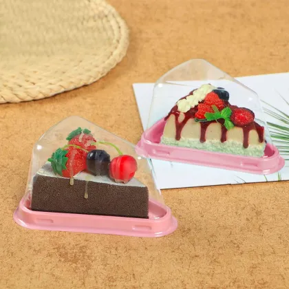 Clear Plastic Cake Slice Containers - Disposable Cheesecake & Pie Boxes with Lids