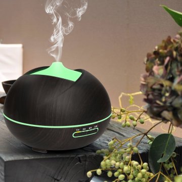 Difusor ultrasónico del grano de madera 400ml casero con el LED