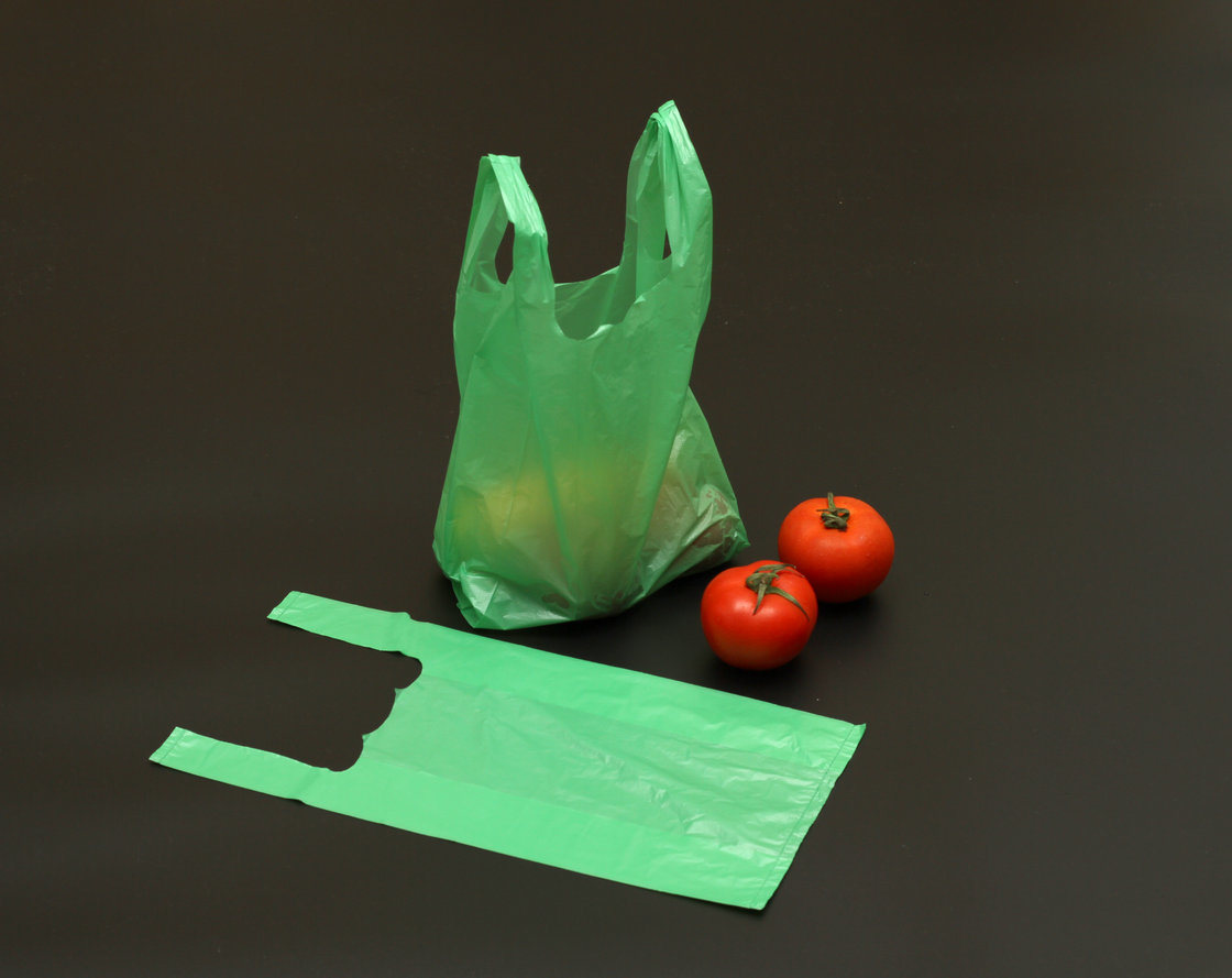 HDPE Plastic Green T-Shirt Bag Shopping Bag Trash Bags