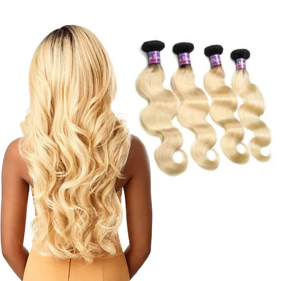 Raw Mink Cambodian Virgin Hair Wholesale Cuticle Aligned 613 Blonde Human Hair Bundles With Closure