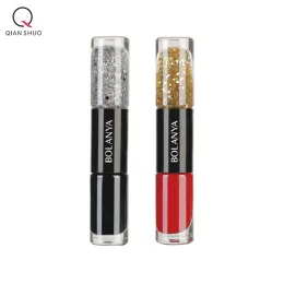 Oily nail polish: Two-tone trendy combination