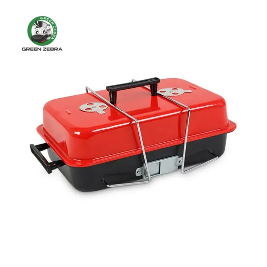 Portable European Red Hamburger Camp Outdoor Travel BBQ Grill