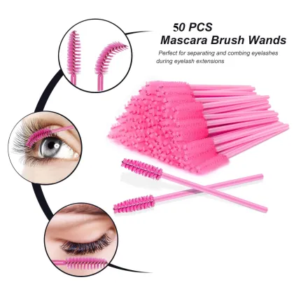 Custom Logo Private Label Crystal Eyelash Cleaning Spoolie Brush - Glitter Disposable Eyelash Brush