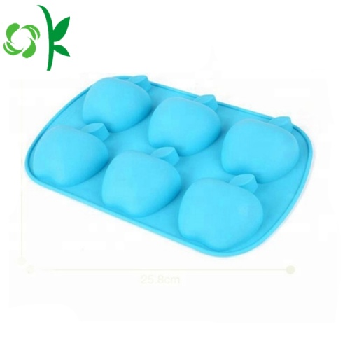 Hình dạng khuôn bánh táo vui Silicone 6 khuôn mẫu