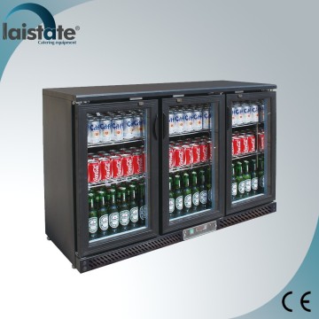 3 Glass Door Stainless Steel Back Bar Bottle Cooler