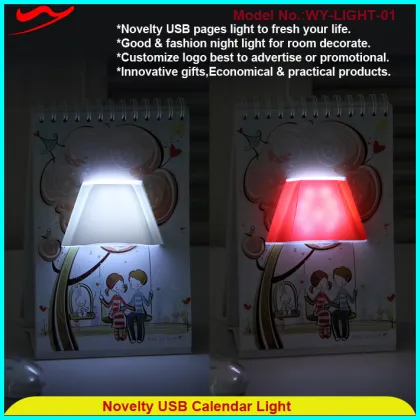 Modern innovative led electric usb lamps page a day calendar
