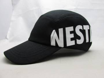 wholesale/high-quality 100%cotton 5 panel cap with printed logo curved brim