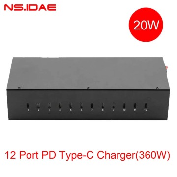 12-Port Type-C Multi-Protocol Support Charger