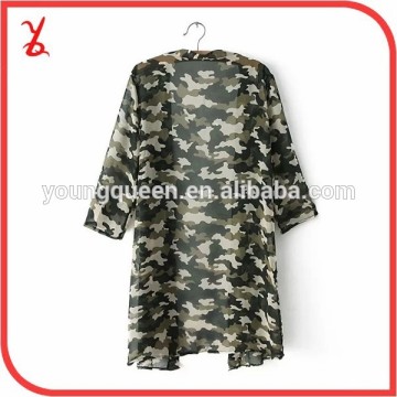 FSF1534 2015 summer chiffon sun protection clothing UV sunscreen long style camouflage clothing wholesale